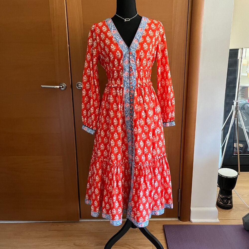 J. Crew Sz. 6 Button-up Tiered Classic Floral Print Dress NWT - Picture 2 of 7